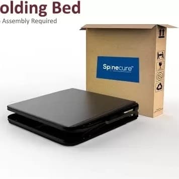 spinecure mattress Metal Folding Bed with 1 Inch Mattress, Plywood Attached Foldable Bed for Guests Wood Single bed